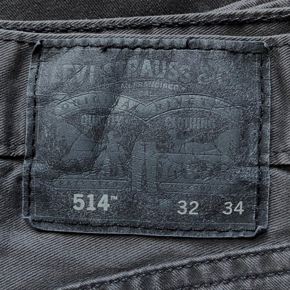 Men's Levi's 514 Straight Fit Gray Jeans - W32 L34 - Picture 3 of 3